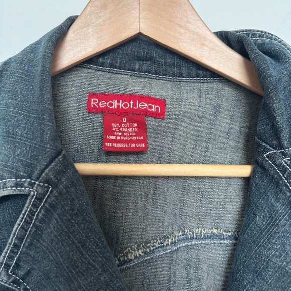 Vintage denim coat with unique buttons and stitching punk y2k grunge M - Picture 6 of 7